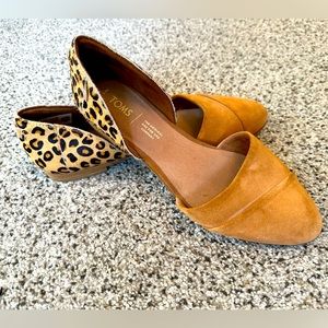 ⭐️New ⭐️Toms flats. Tan with a splash of cheetah print on heal.
